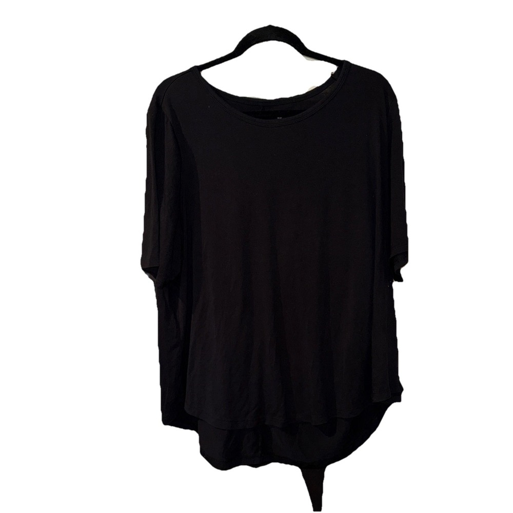Lane‎ Bryant Womens Sz 18/20 Black Solid Short Sleeve T-Shirt